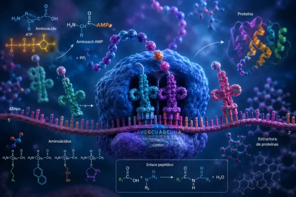 Etapas químicas de la síntesis proteica