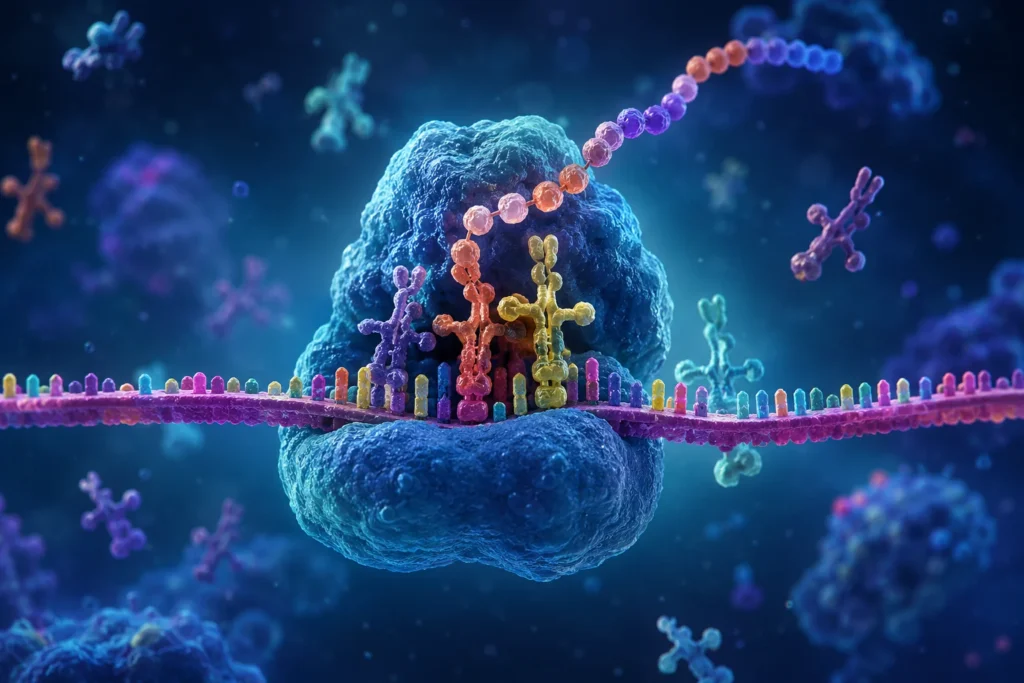 Formación de proteínas en los ribosomas