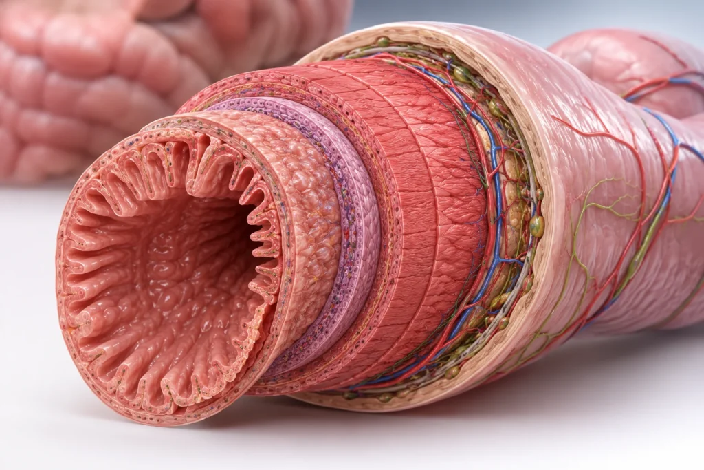 Capas histológicas de la pared intestinal y bases estructurales de la motilidad gastrointestinal