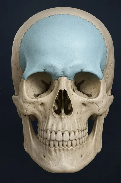 Hueso frontal. Estructura, relaciones y funciones