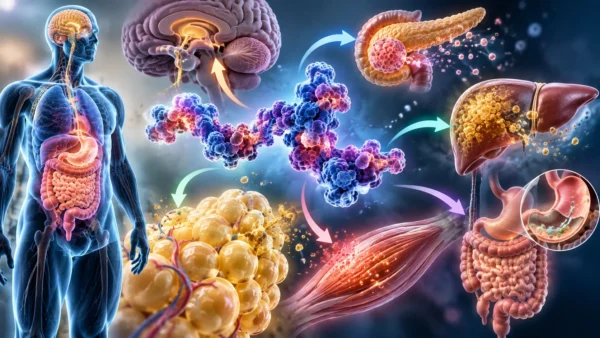 Retatrutide. Agonismo triple y regulación del metabolismo energético